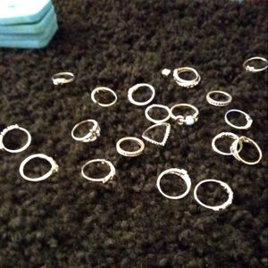 Silver tone fashion rings